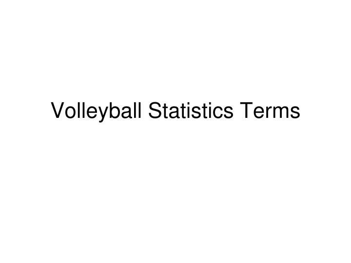 volleyball statistics terms