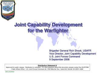 Joint Capability Development for the Warfighter