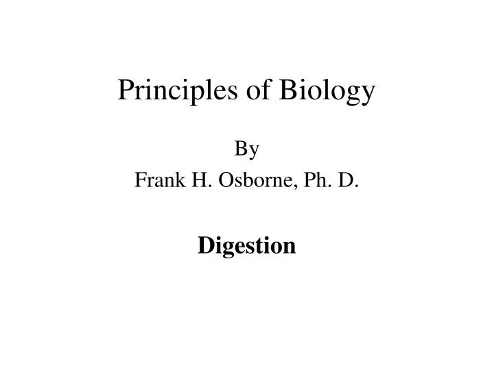 principles of biology
