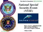 National Special Security Events (NSSE) - slide 1