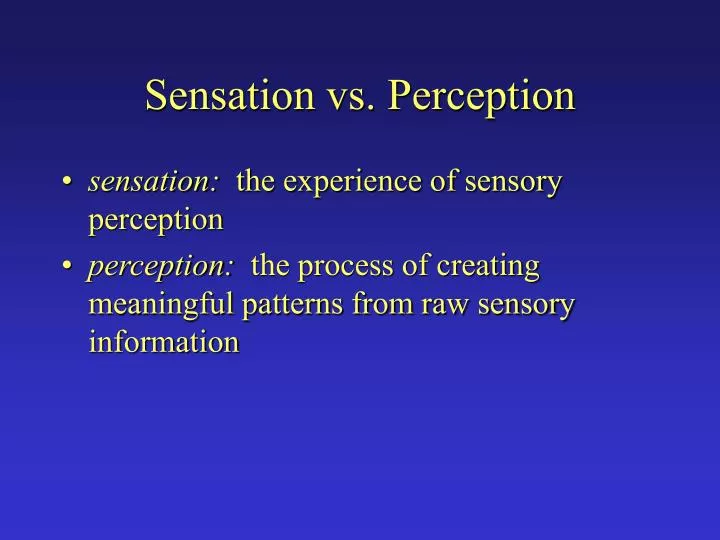 sensation vs perception