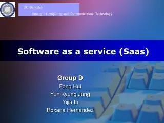 Software as a service (Saas)