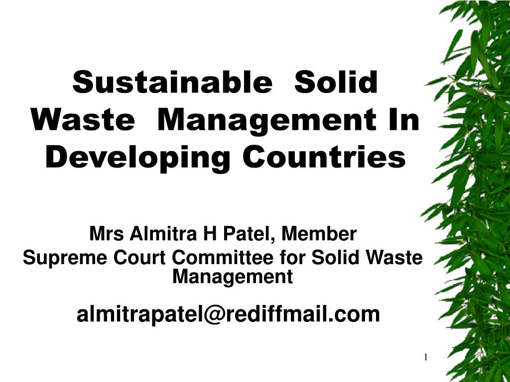 PPT - Sustainable Solid Waste Management In Developing Countries ...