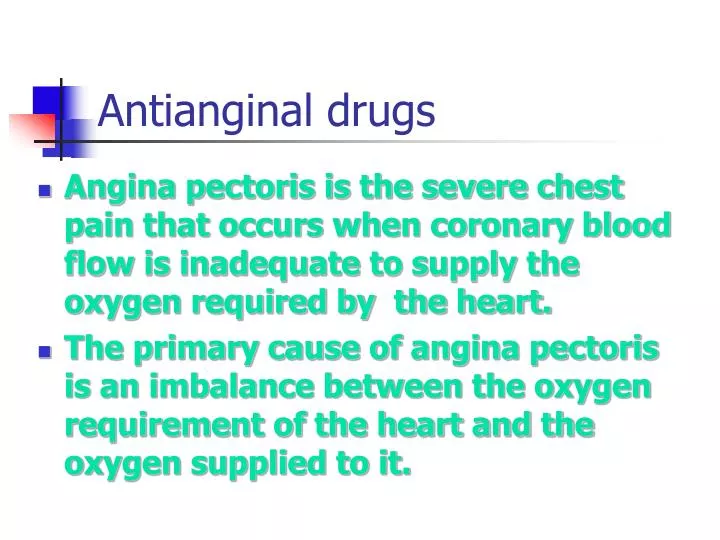 antianginal drugs