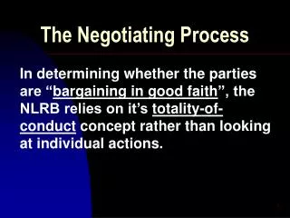 The Negotiating Process