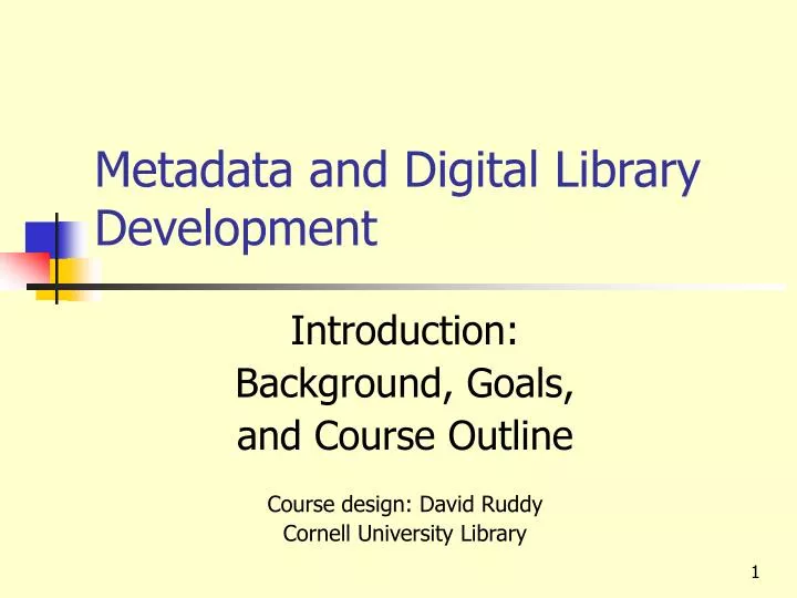metadata and digital library development