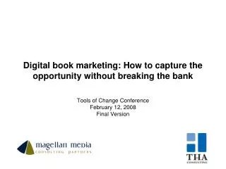 Digital book marketing: How to capture the opportunity without breaking the bank