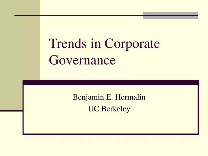 trends in corporate governance