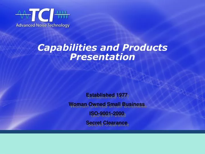 capabilities and products presentation