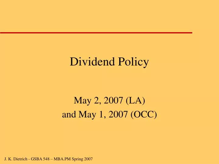 dividend policy