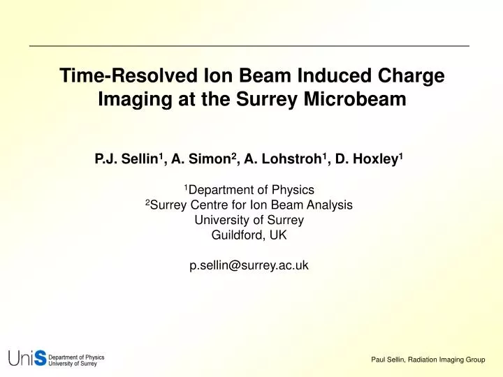 time resolved ion beam induced charge imaging at the surrey microbeam