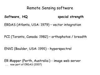 Remote Sensing software