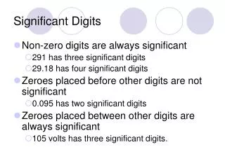 Significant Digits