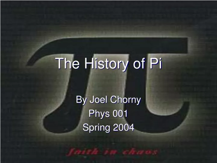 the history of pi