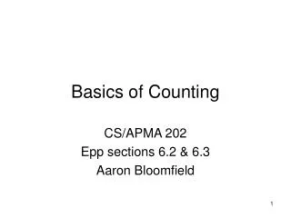 Basics of Counting