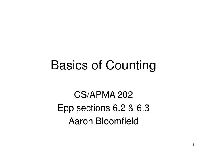 basics of counting