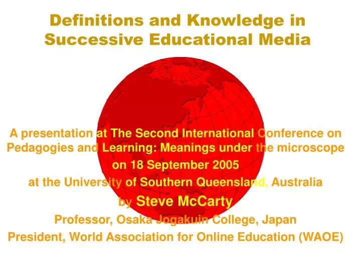 definitions and knowledge in successive educational media