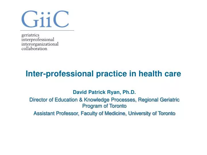 inter professional practice in health care