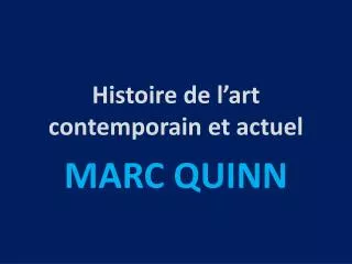 Histoire de l’art contemporain et actuel