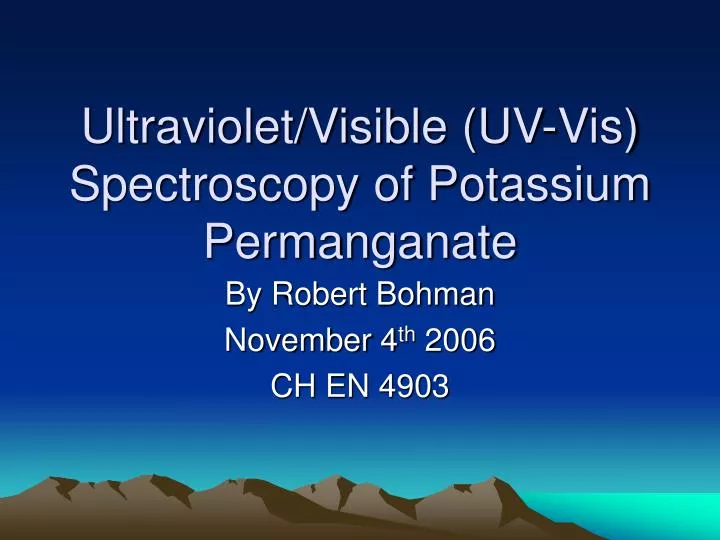 ultraviolet visible uv vis spectroscopy of potassium permanganate