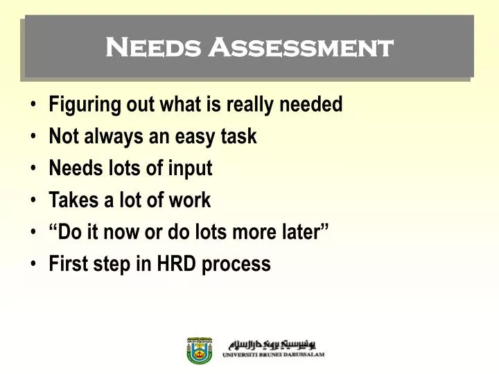 needs assessment