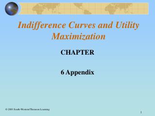 Indifference Curves and Utility Maximization
