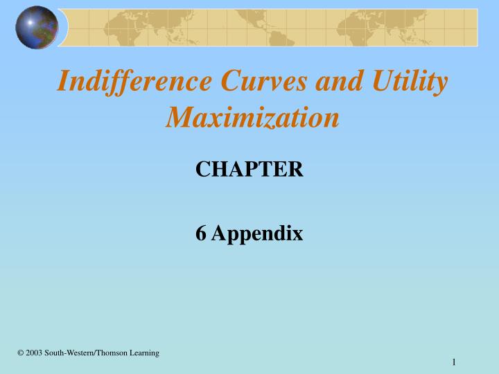 indifference curves and utility maximization