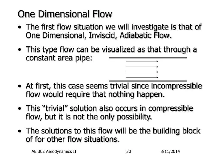 one dimensional flow