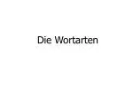 Die Wortarten - slide 1