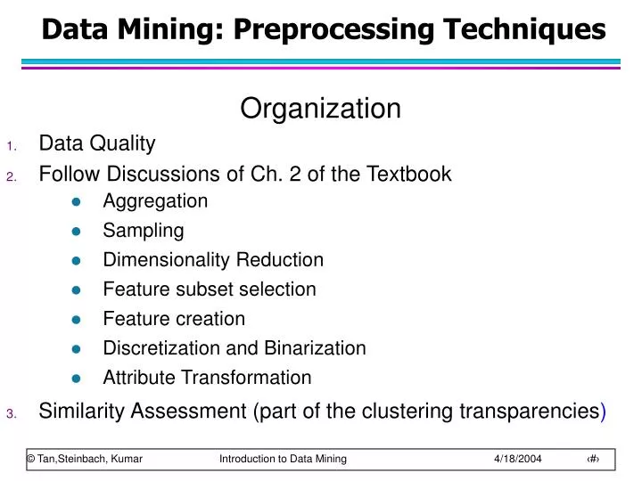 data mining preprocessing techniques