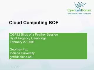 Cloud Computing BOF