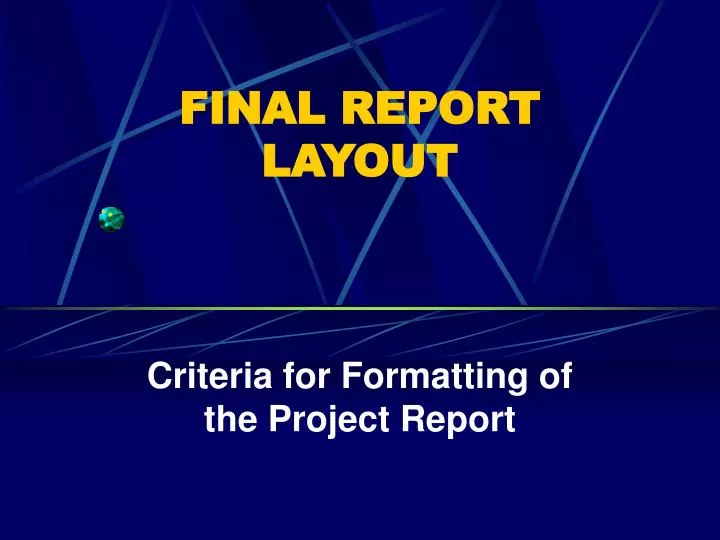 final report layout