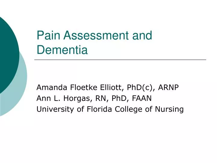 pain assessment and dementia