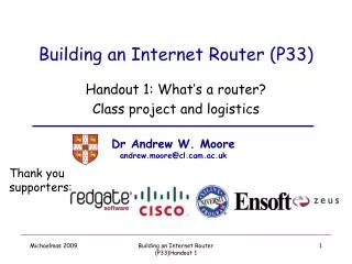 Building an Internet Router (P33)