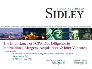 The Importance of FCPA Due Diligence in International Mergers, Acquisitions &amp; Joint Ventures