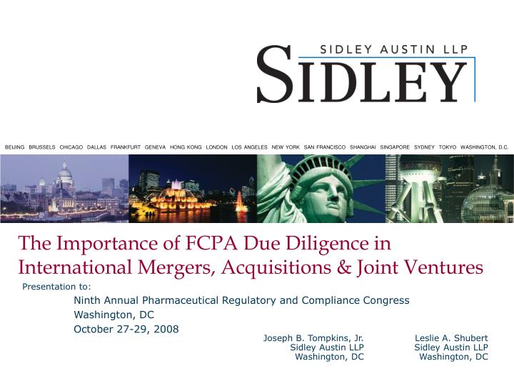 the importance of fcpa due diligence in international mergers acquisitions joint ventures