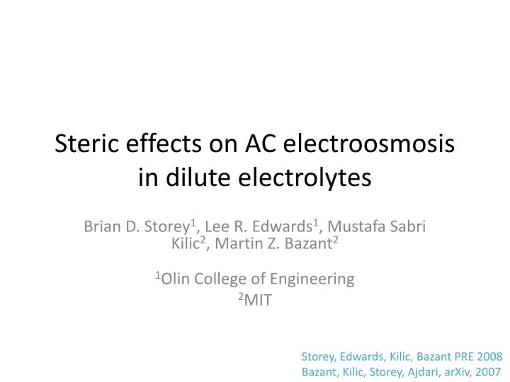 steric effects on ac electroosmosis in dilute electrolytes