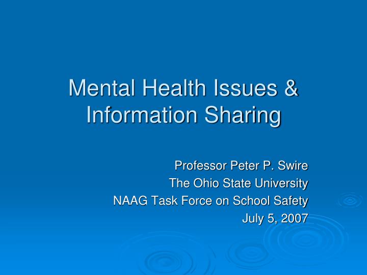 mental health issues information sharing