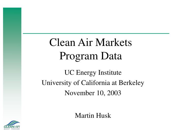 clean air markets program data