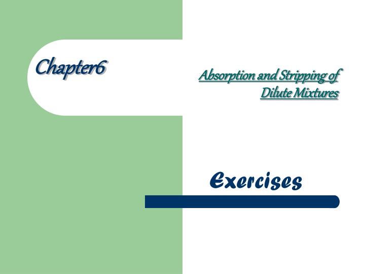 absorption and stripping of dilute mixtures