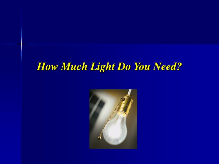 how much light do you need