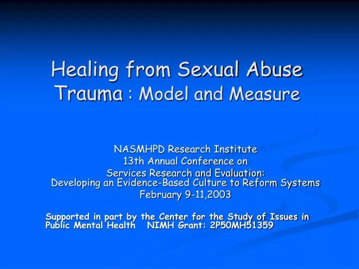 healing from sexual abuse trauma model and measure