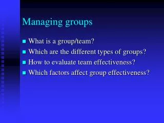 Managing groups