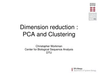 Dimension reduction : PCA and Clustering