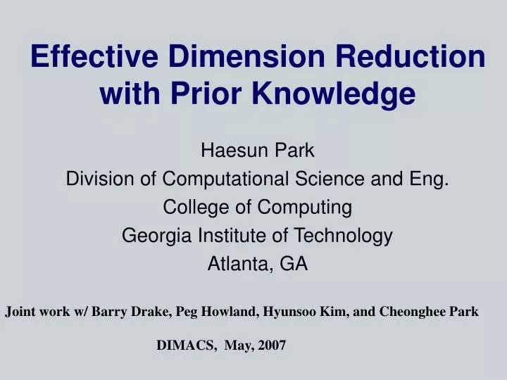effective dimension reduction with prior knowledge