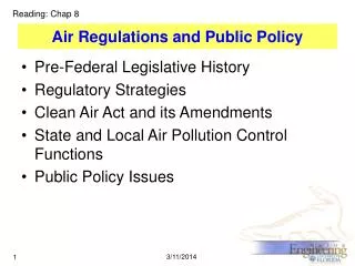 Air Regulations and Public Policy