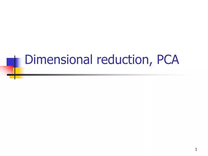 dimensional reduction pca