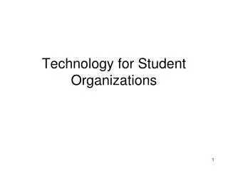 Technology for Student Organizations