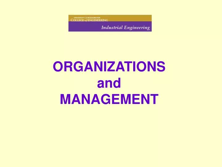 organizations and management
