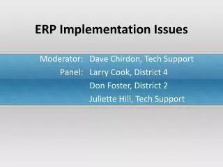 ERP Implementation Issues